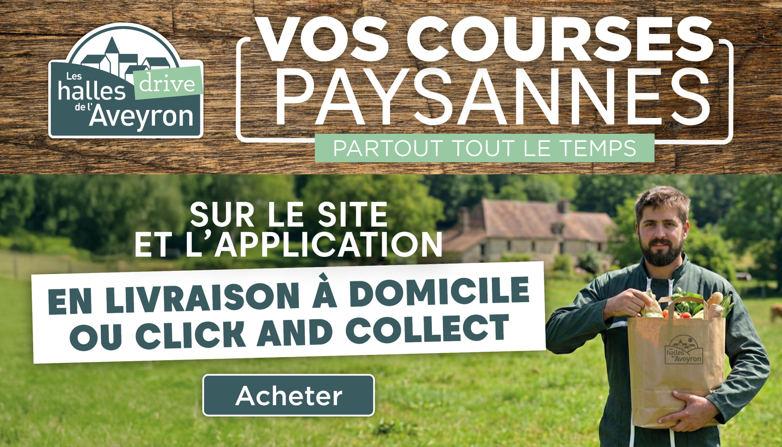 Illustration pour redirection sur le drive des halles de l'Aveyron